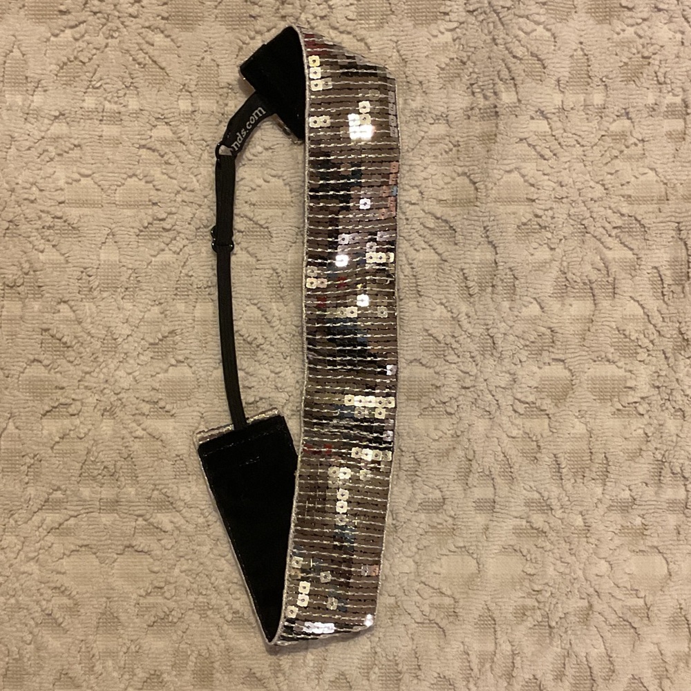 Headband - Designer Silver Sequin HeadBand by Momo